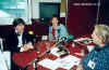 Dave, Mandy and Carl in the studio, 5th July 2002. Photo by Rob Caiger.