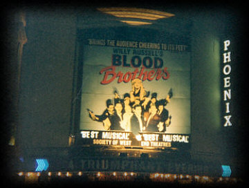 London's Phoenix Theatre, by night.